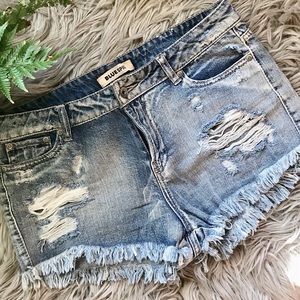 Blue Spice Distressed Denim Cutoffs